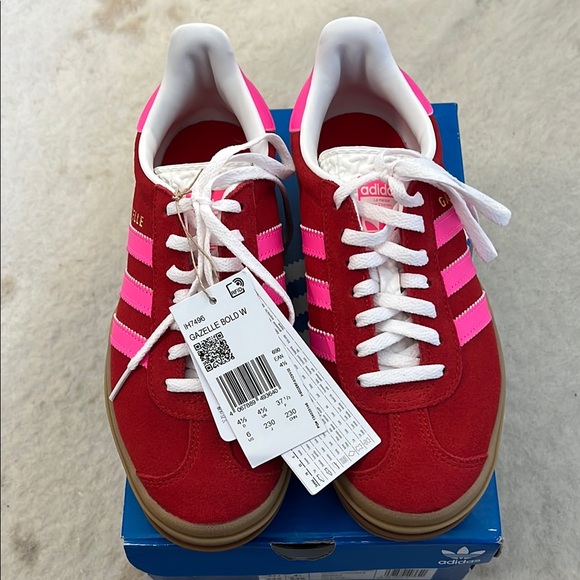 Adidas Gazelle Bold Red and Pink Sneakers - Picture 3 of 6